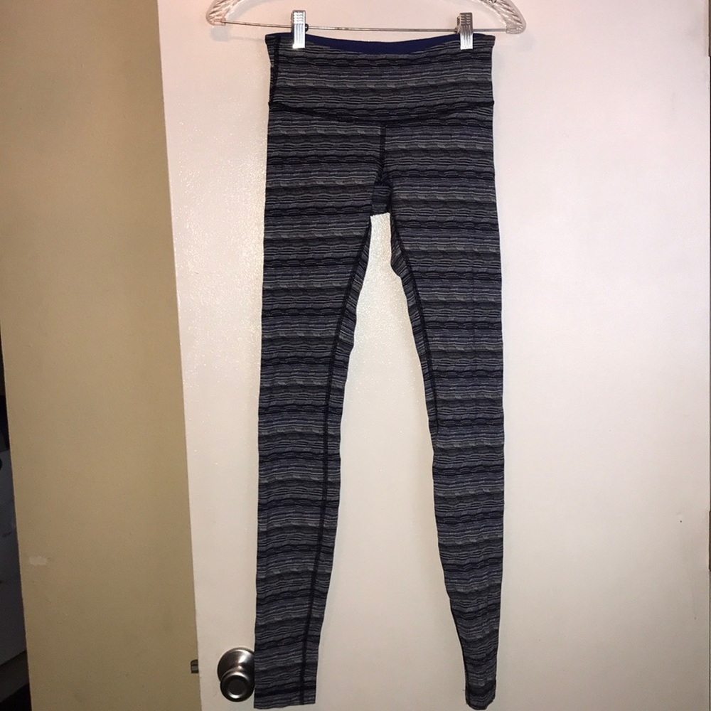 Lululemon blue cyber striped leggings